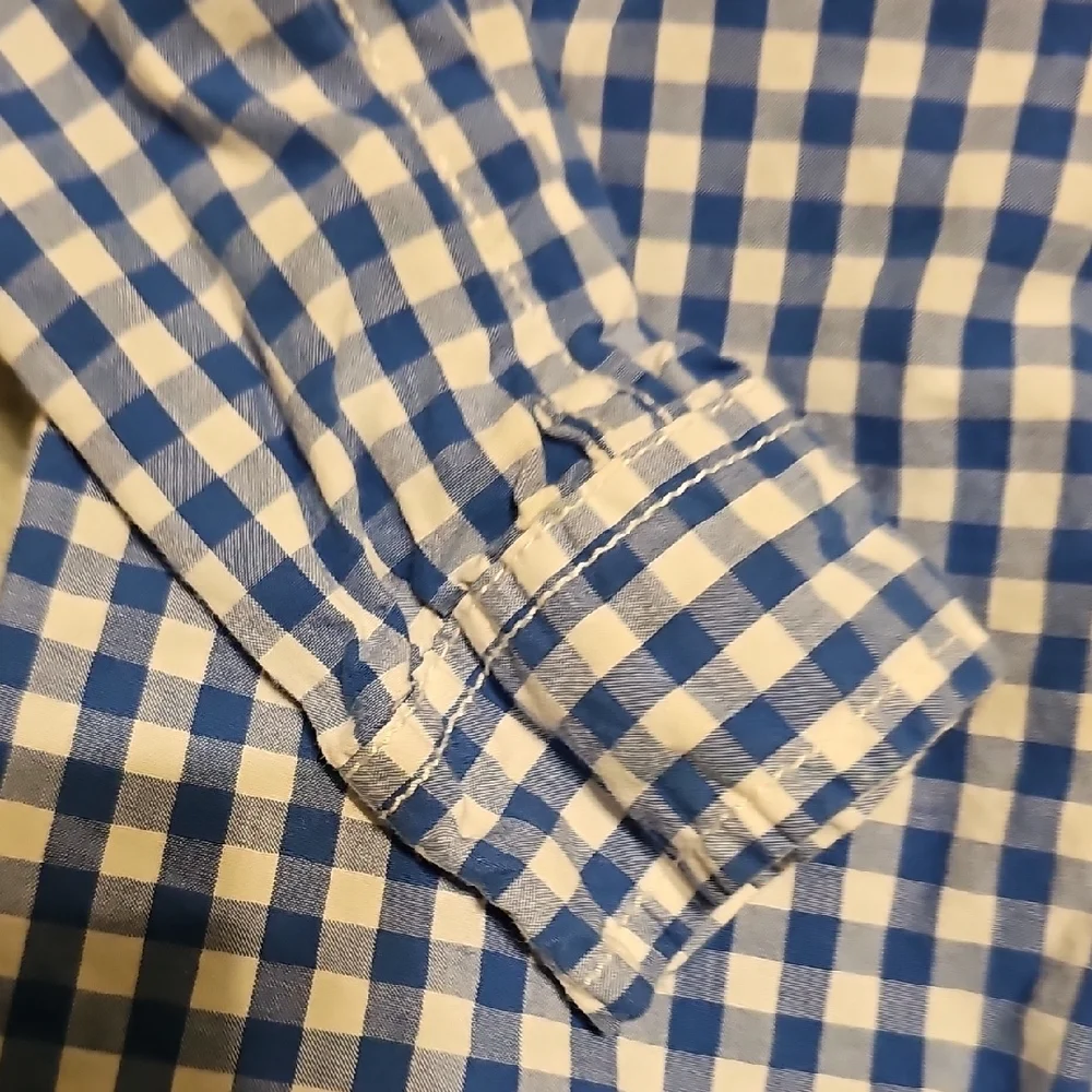 OshKosh B'gosh Checkered Blue White Button-Down Shirt Size 5 Toddler Boy Girl